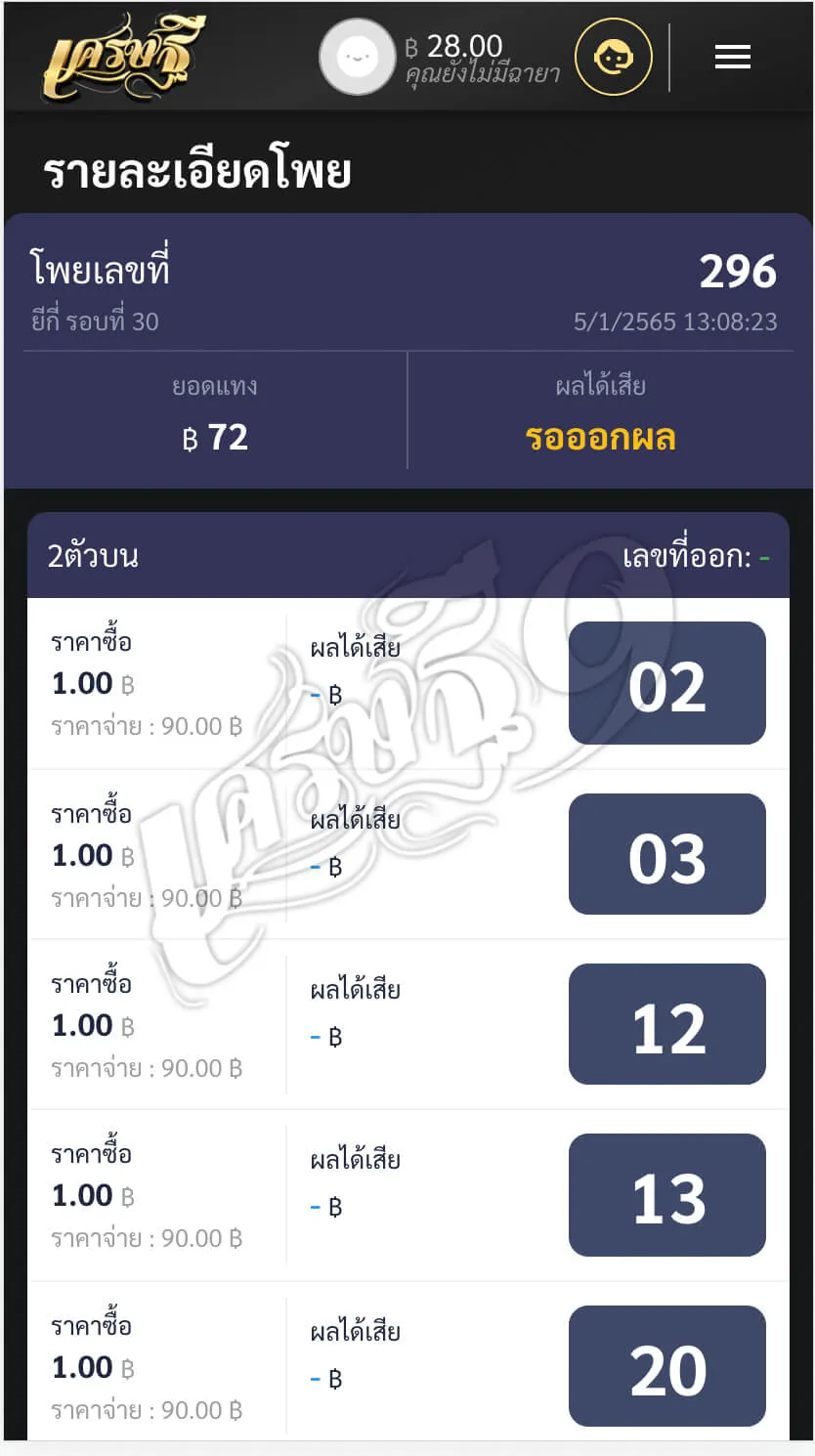 ขั้นตอนการแทงหวย